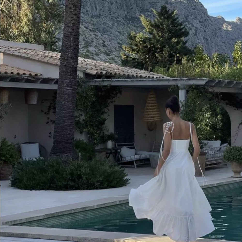 Zara White Strapless Midi Dress - Picture 9 of 15